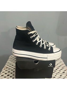 Converse Black Platform Sneakers